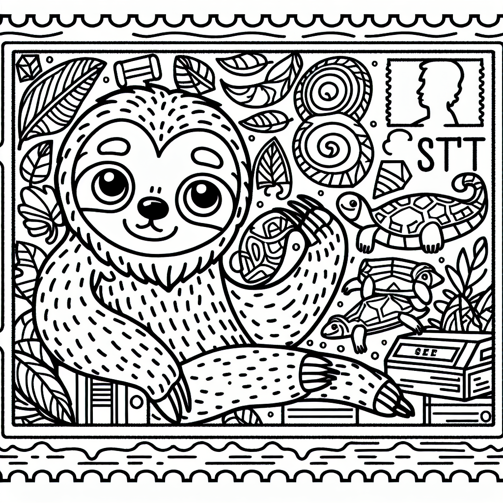 postage stamp coloring page